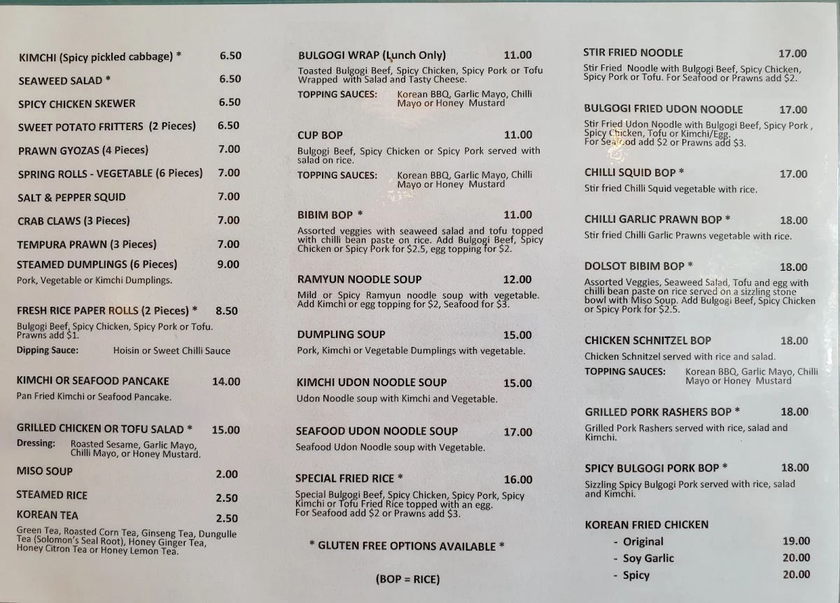 Menu, Bop & Roll