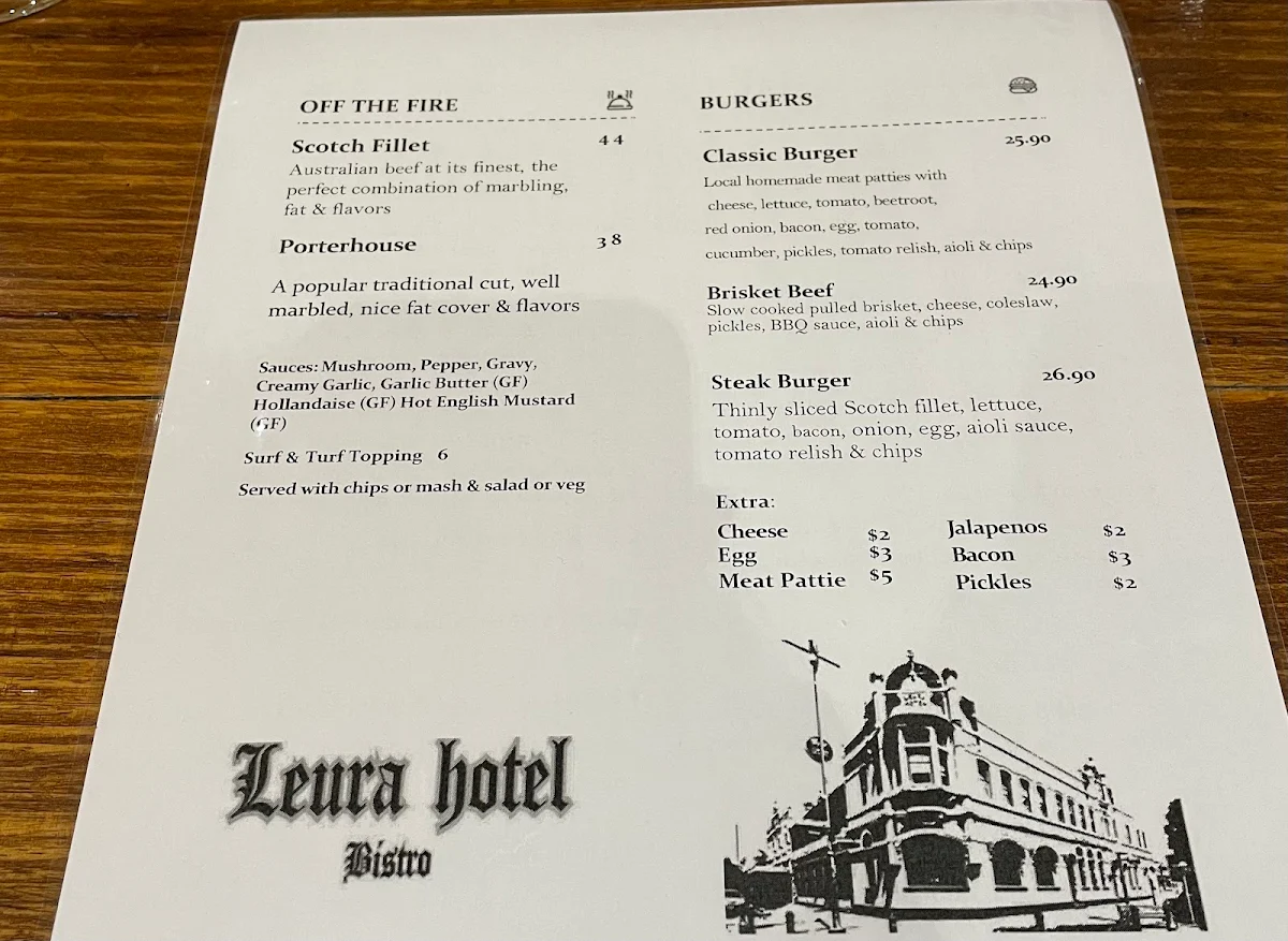 Menu, Steakroad Bar & Grill