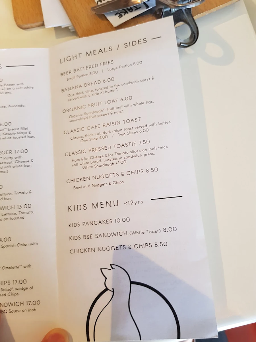 Menu, Usui Café