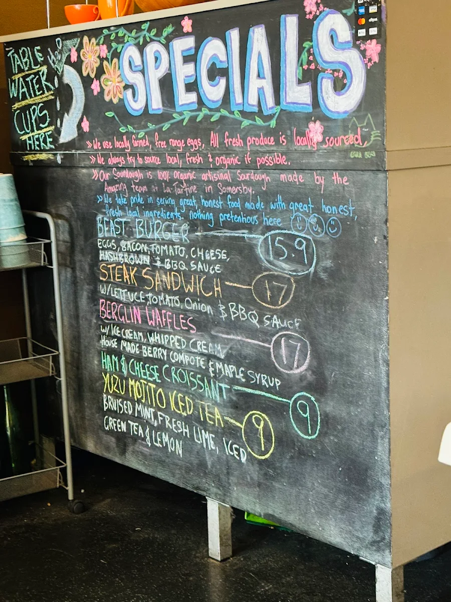 Menu, Usui Café