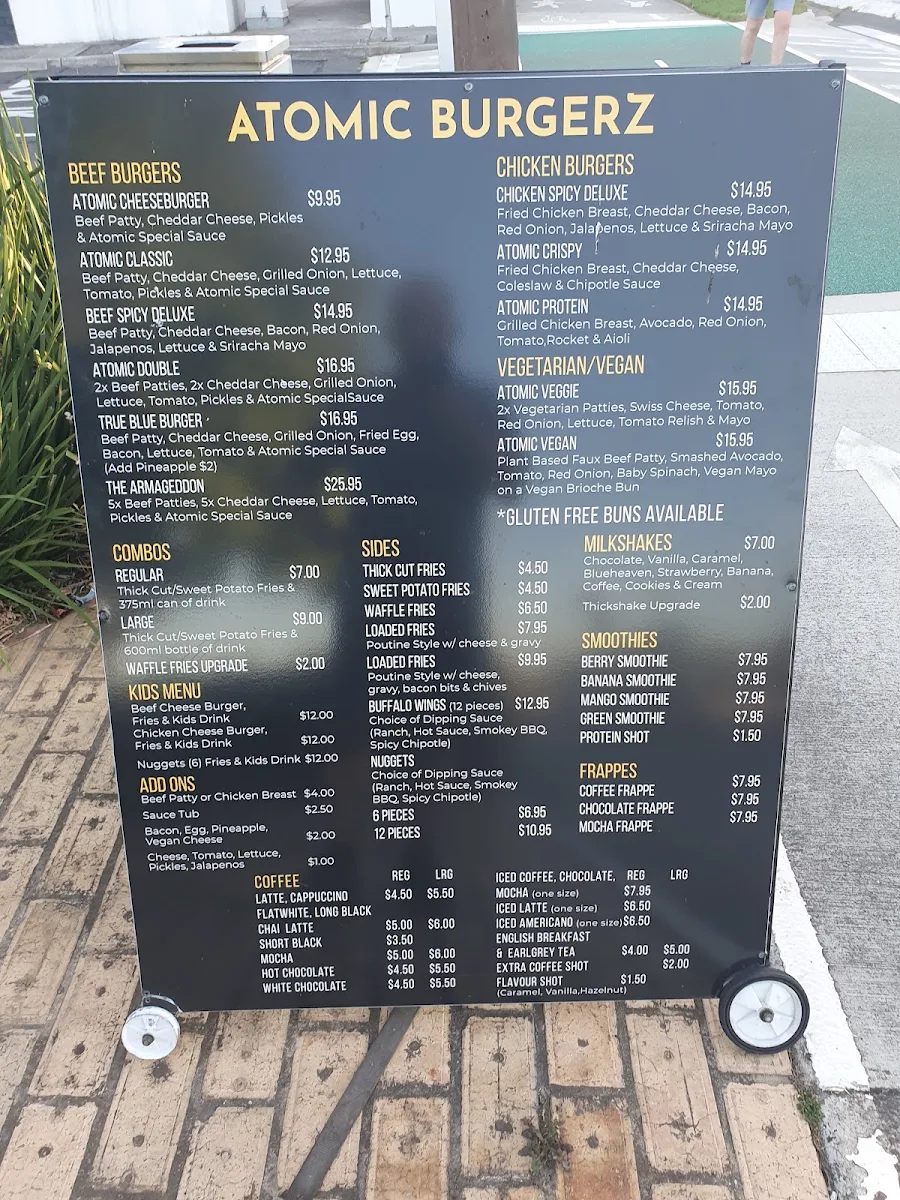 Menu, Smash Masters Burger Co
