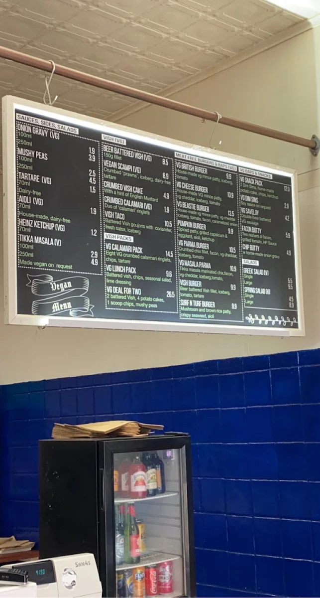 Menu, Northcote Fish & Chips