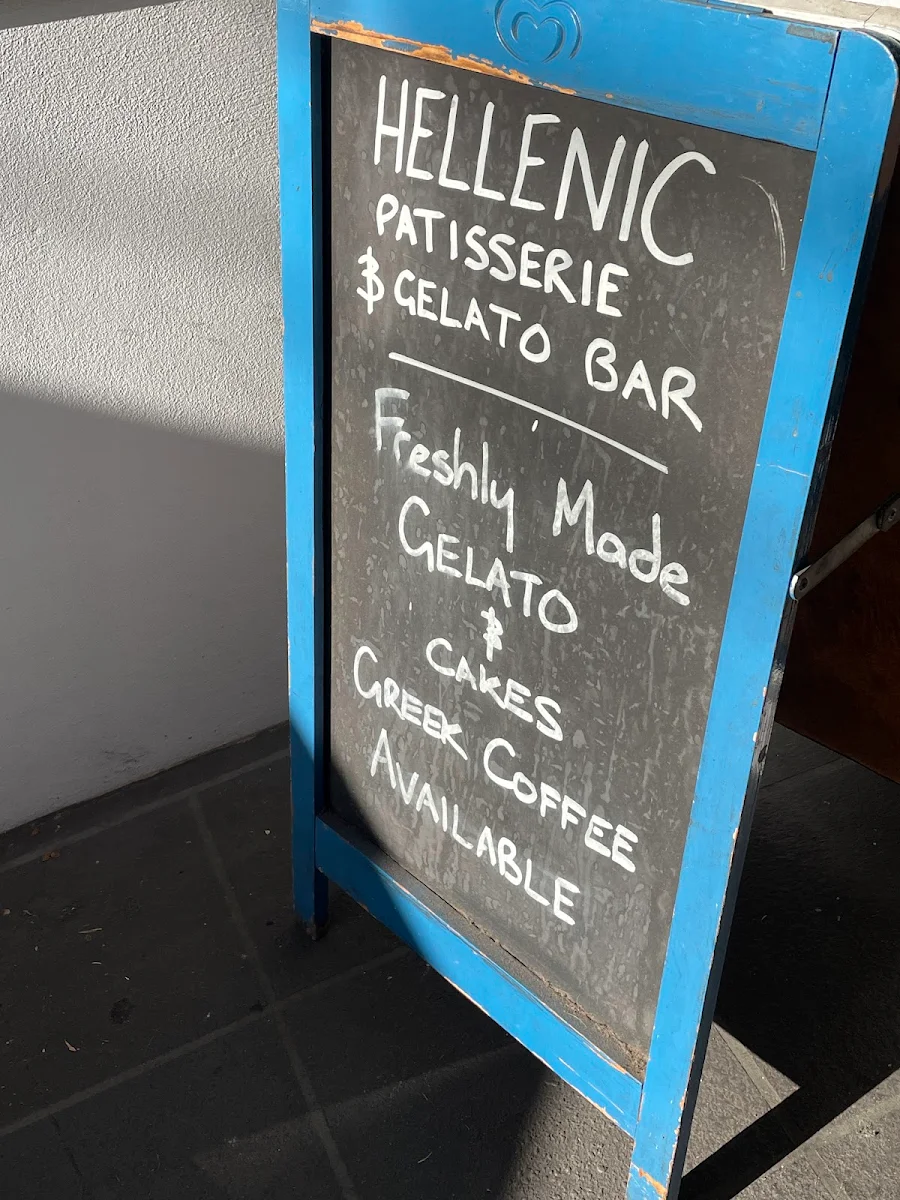 Menu, Hellenic Patisserie and Gelato Bar