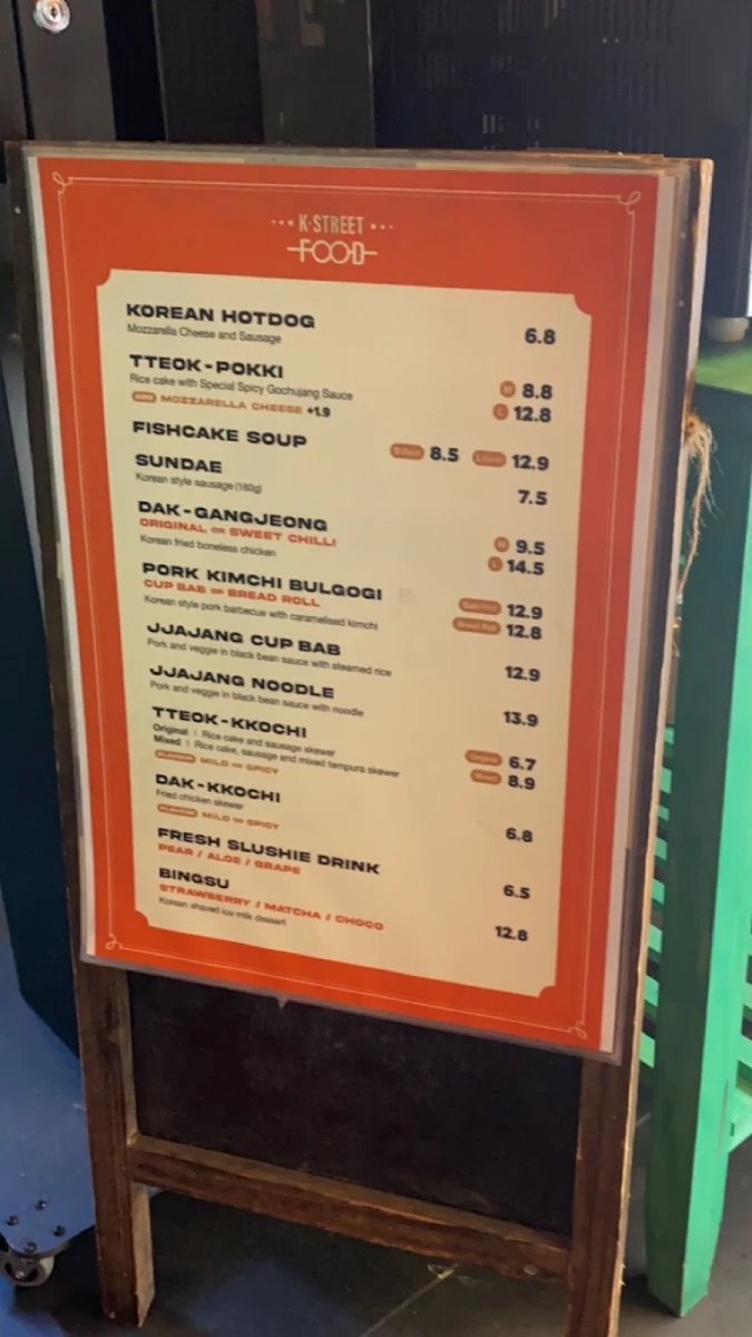 Menu, K Street Food