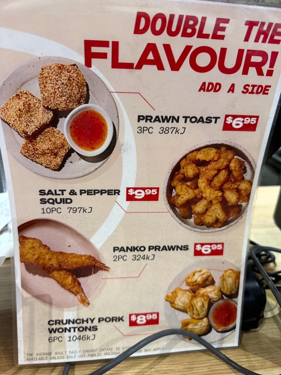 Menu, Noodle Box Mt Gravatt
