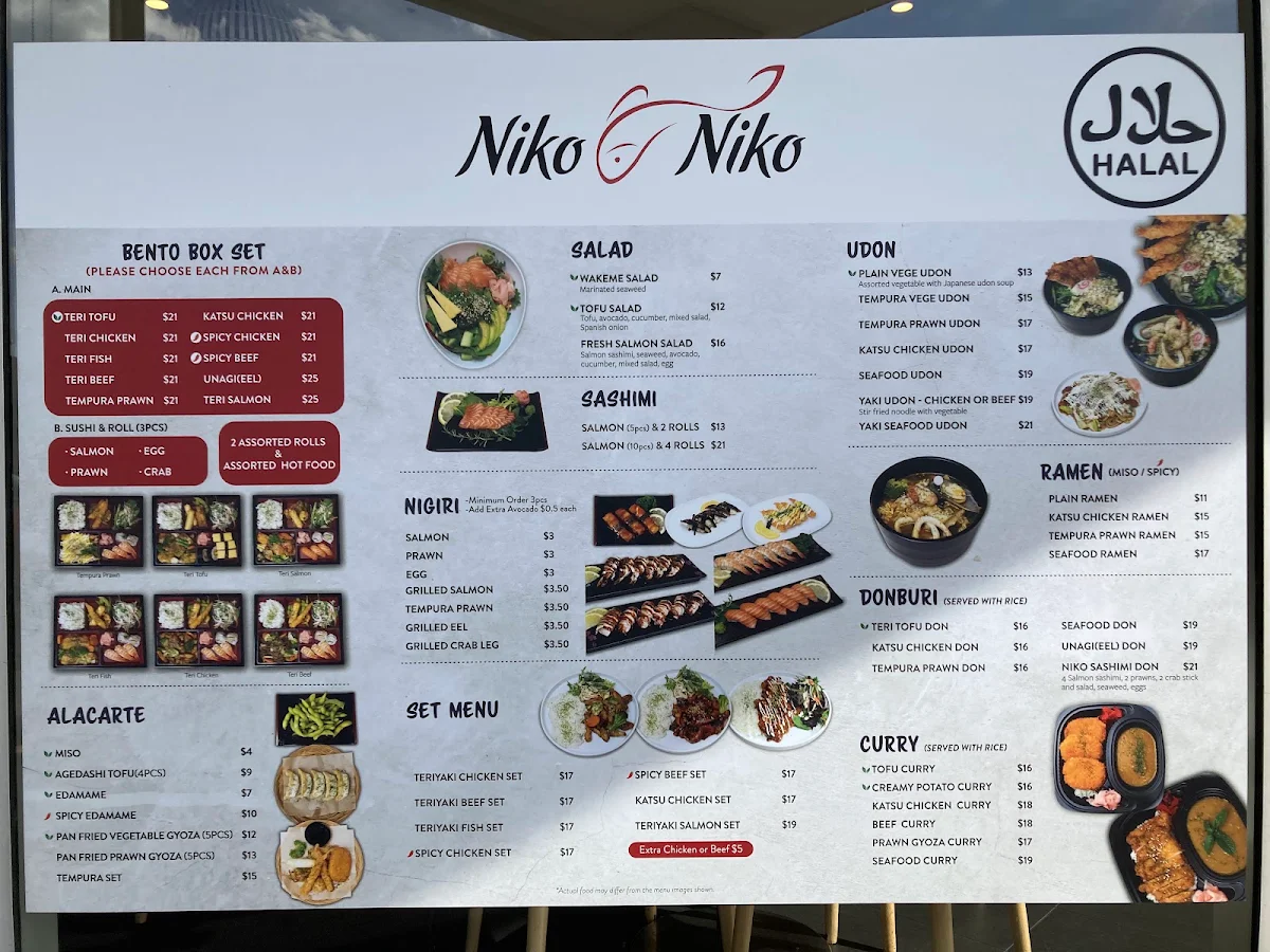 Menu, Niko Niko Sushi