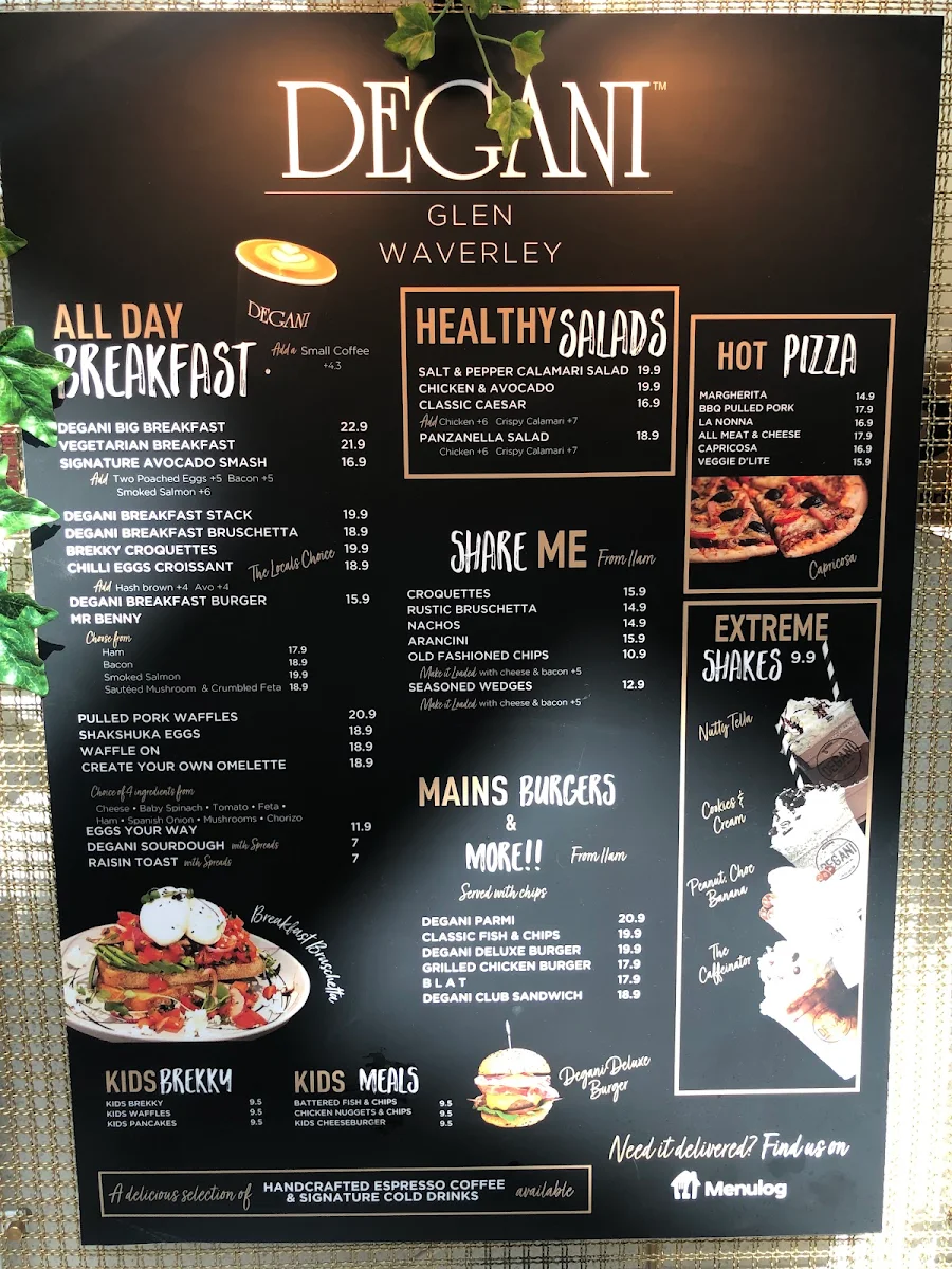 Menu, Degani