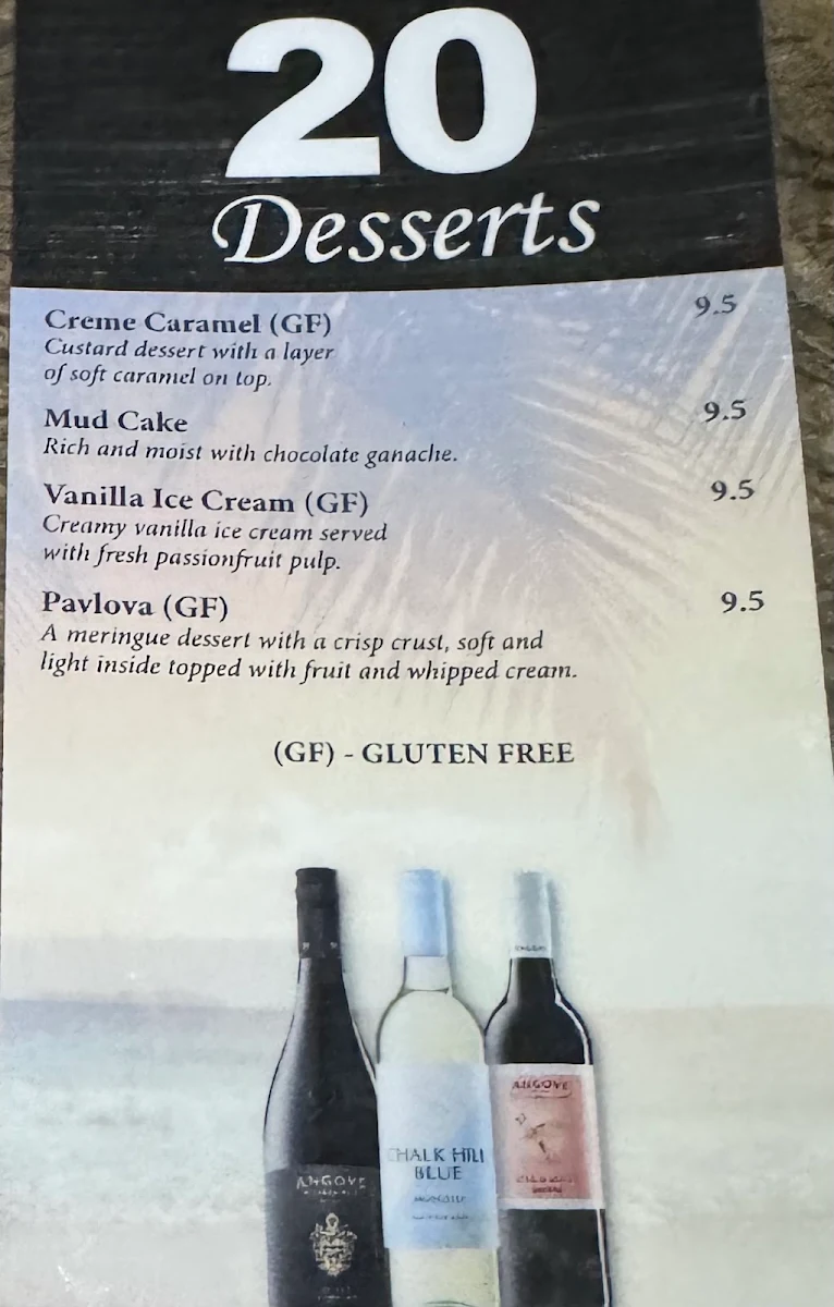 Menu, Tim's Surf & Turf