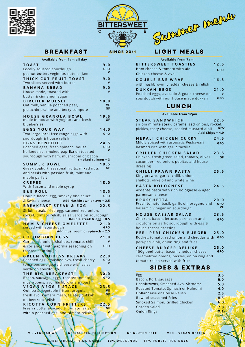 Menu, Bittersweet