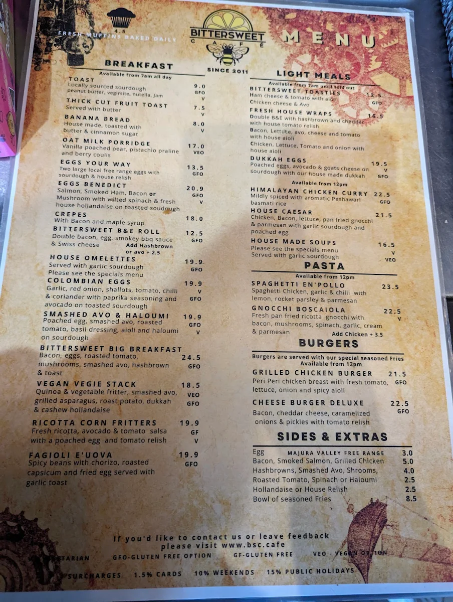 Menu, Bittersweet