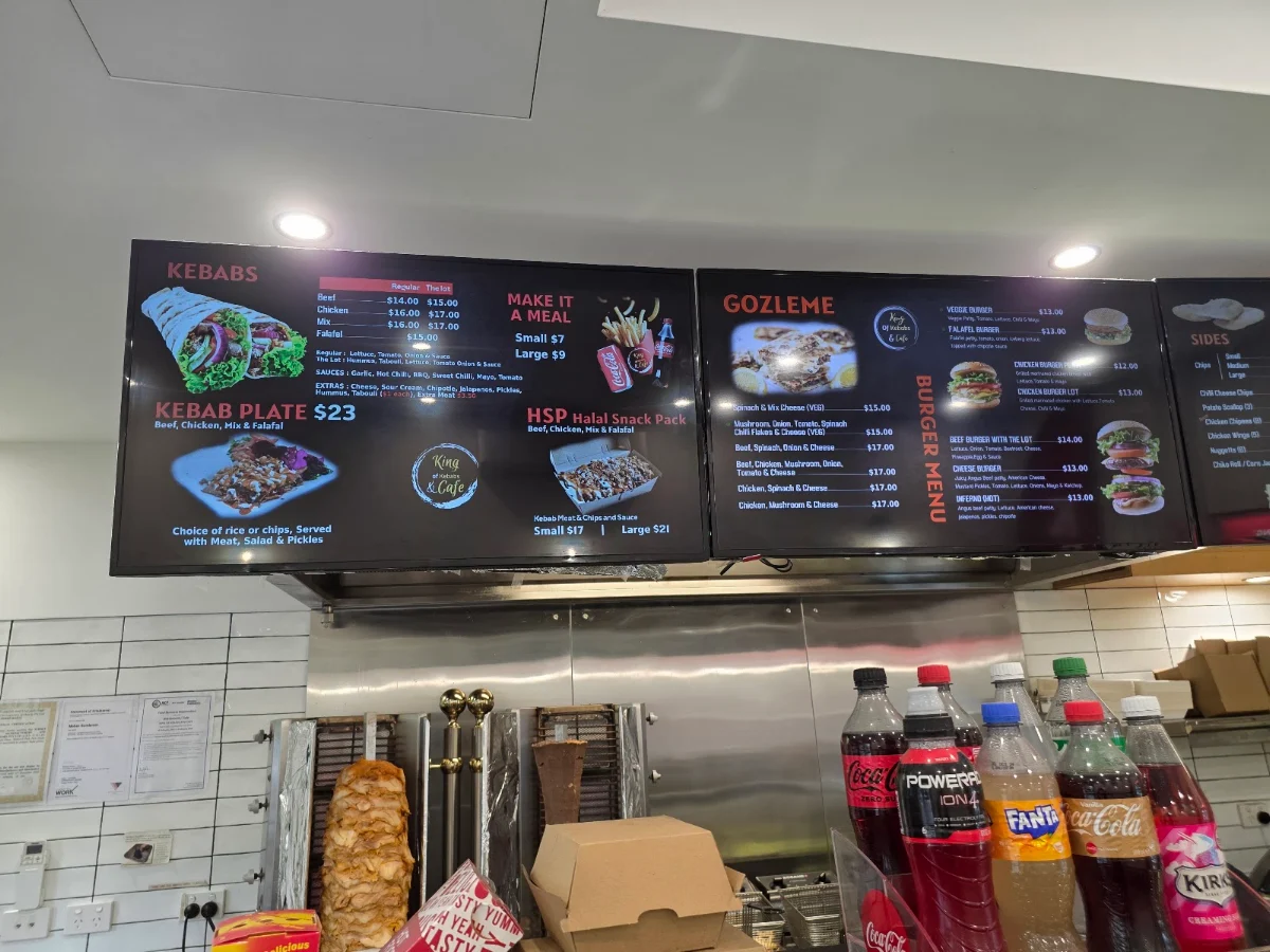 Menu, King of Kebabs & Cafe