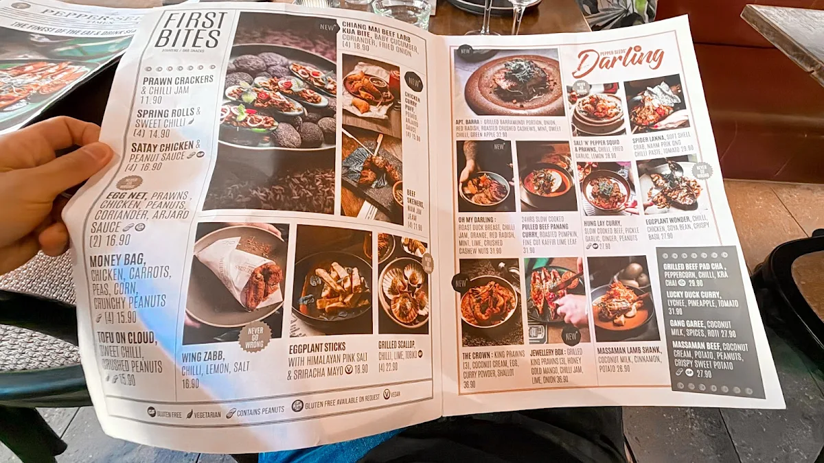 Menu, Pepper Seeds South Eveleigh