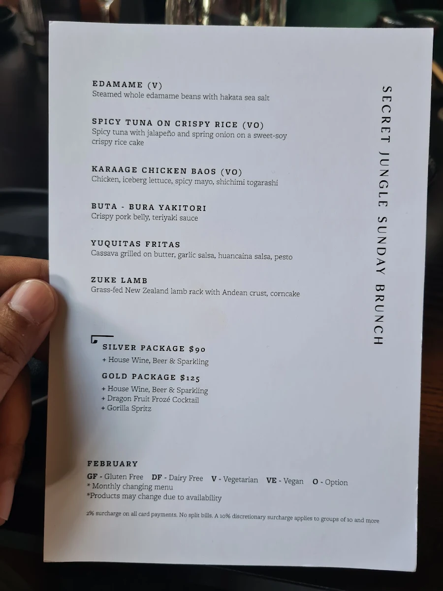 Menu, SOKO Rooftop Bar & Restaurant