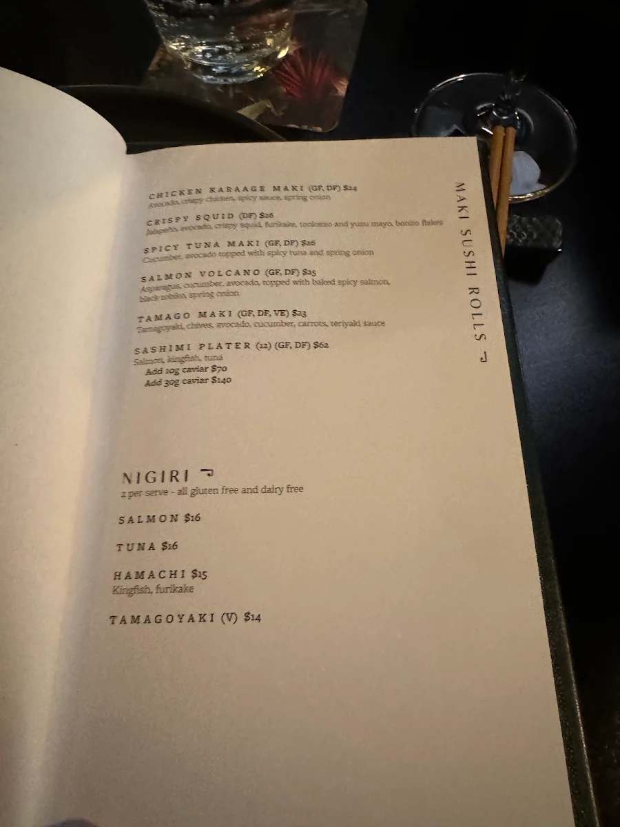 Menu, SOKO Rooftop Bar & Restaurant
