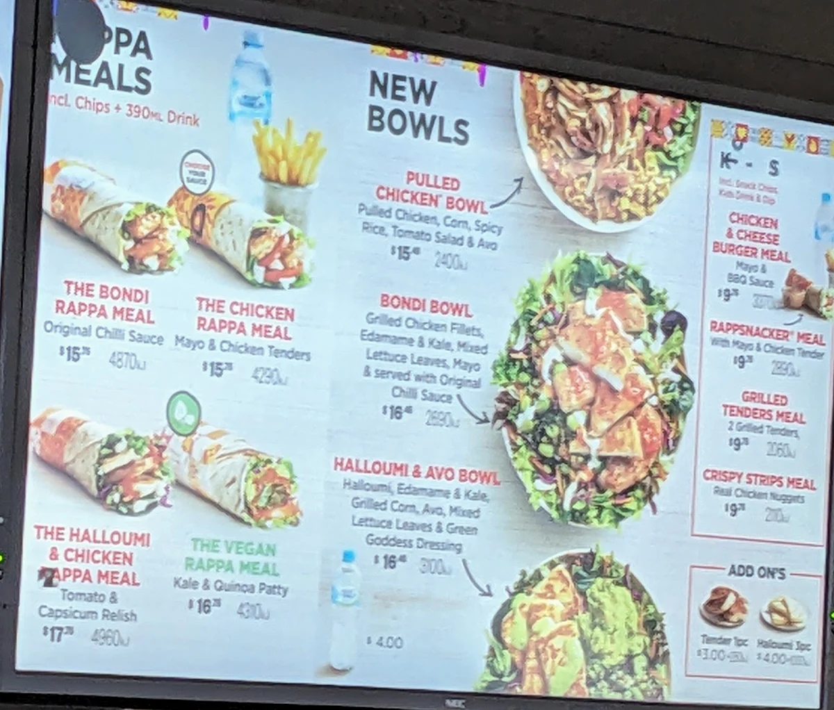 Menu, Oporto Harbour Town