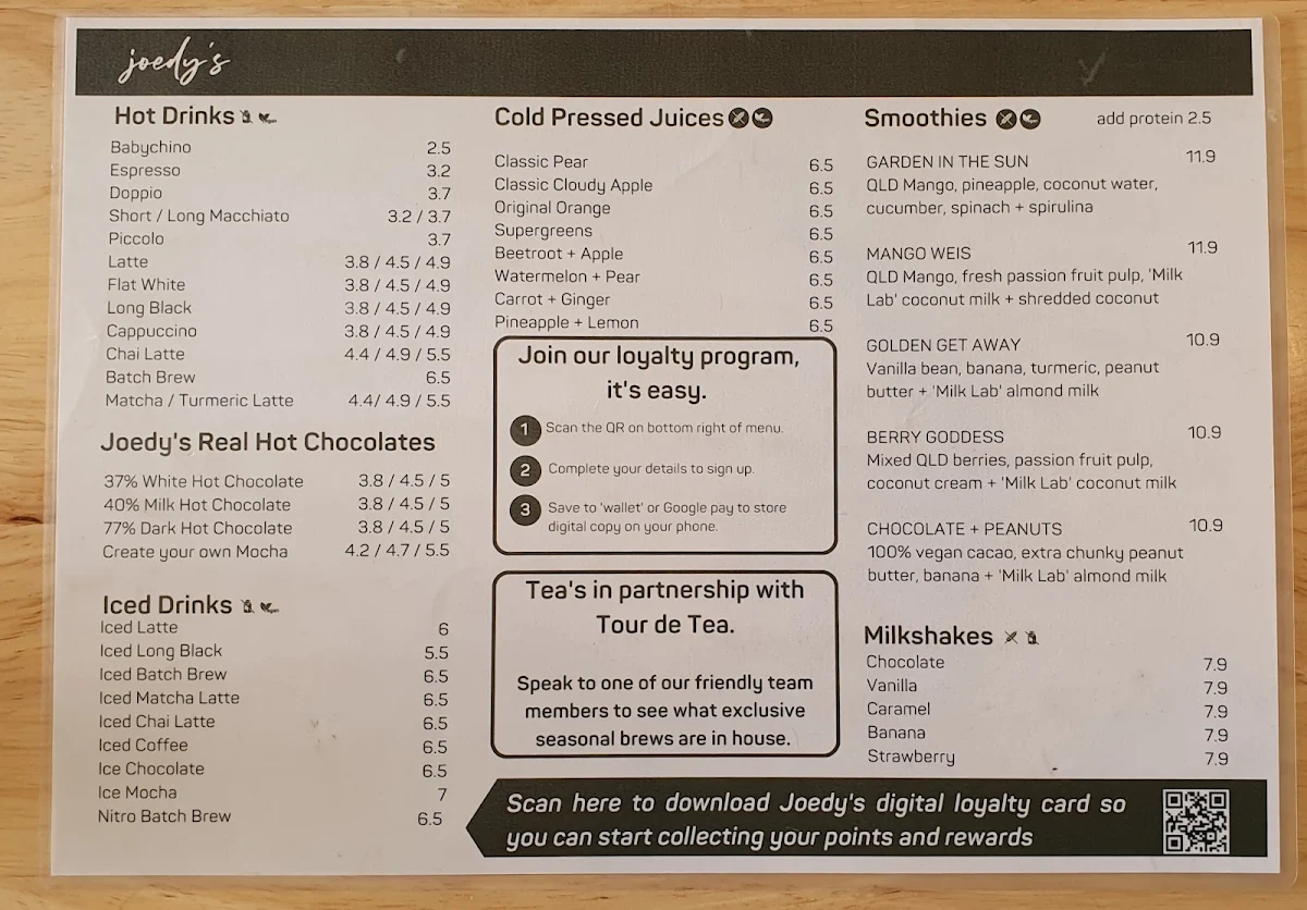 Menu, Bobby’s Wine Bar & Espresso