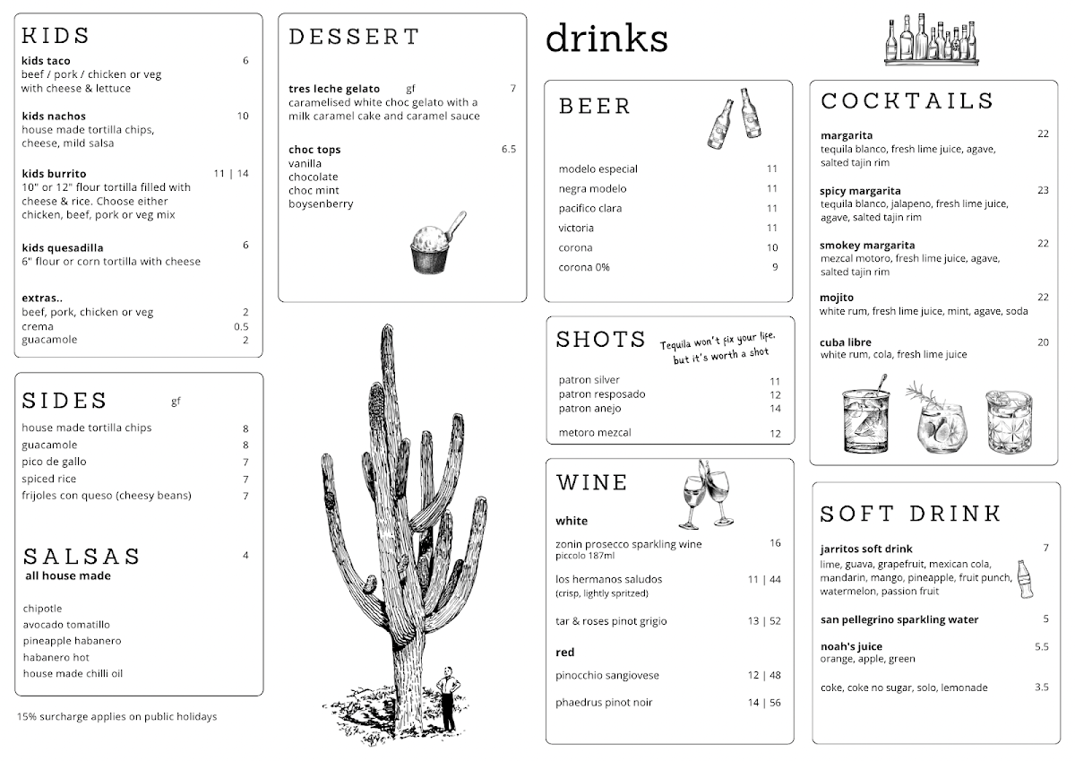 Menu, Tacos! Tacos! Tacos!