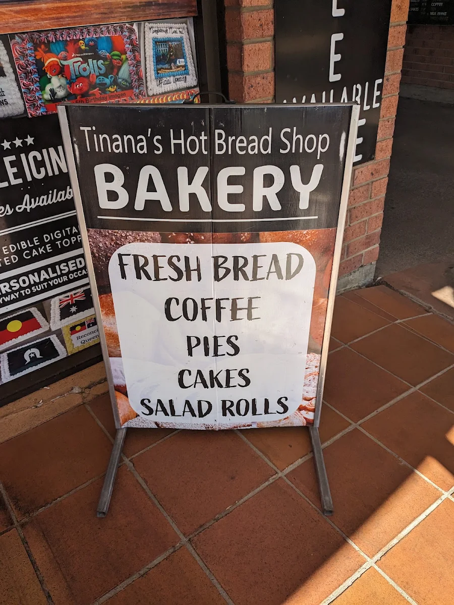 Menu, Tinana Hot Bread Shop