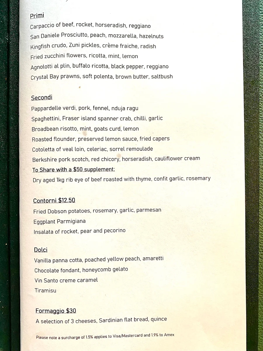 Menu, Centonove