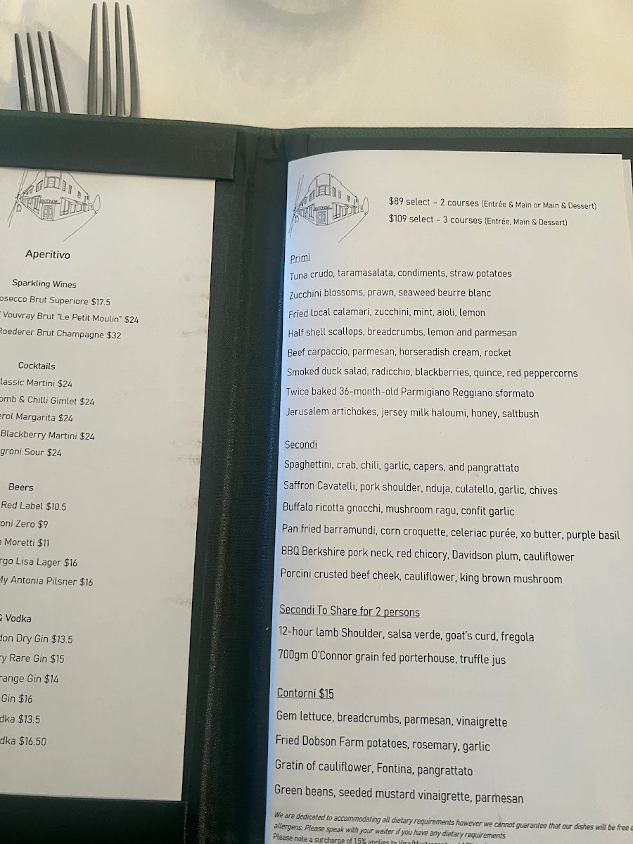 Menu, Centonove