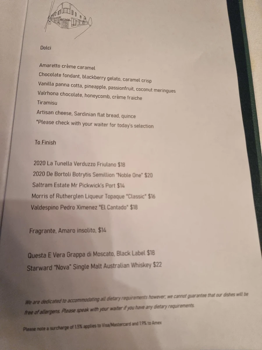 Menu, Centonove