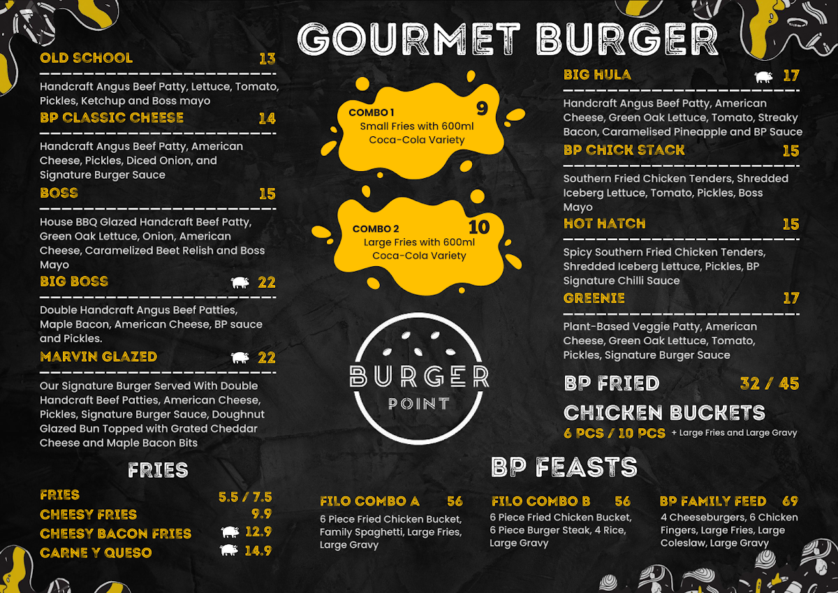 Menu, Burger Point Edmondson Park