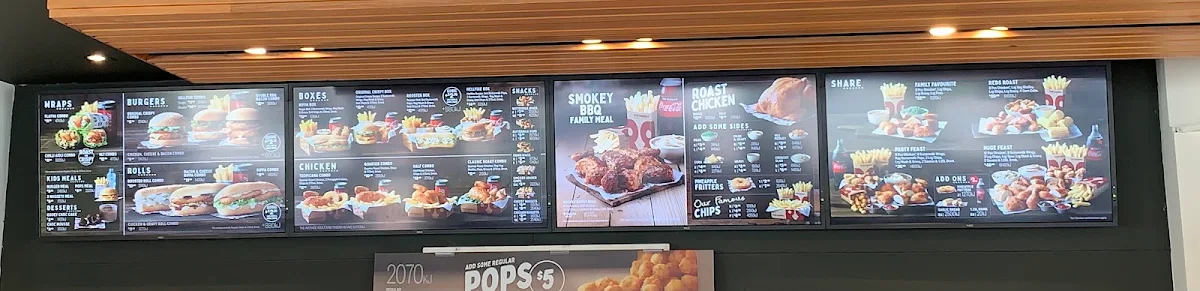 Menu, Red Rooster Fairfield
