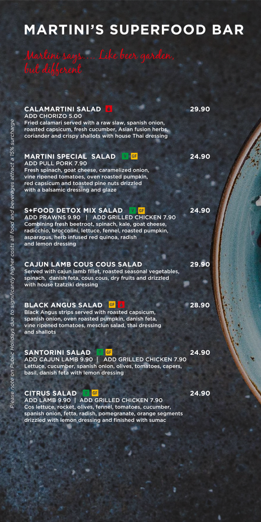 Menu, Martini and Co | Bayside Frankston