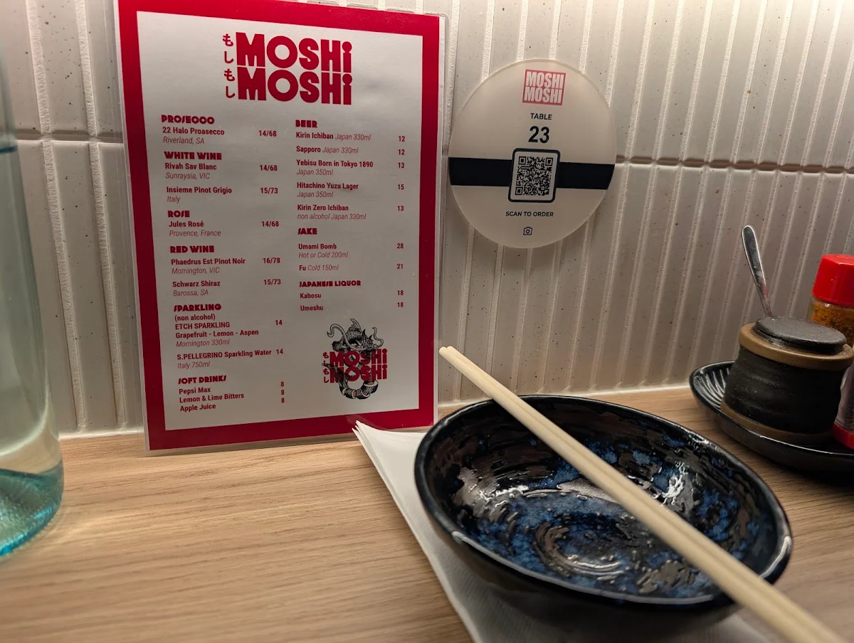 Menu, MOSHIMOSHI JAPANESE MORNINGTON