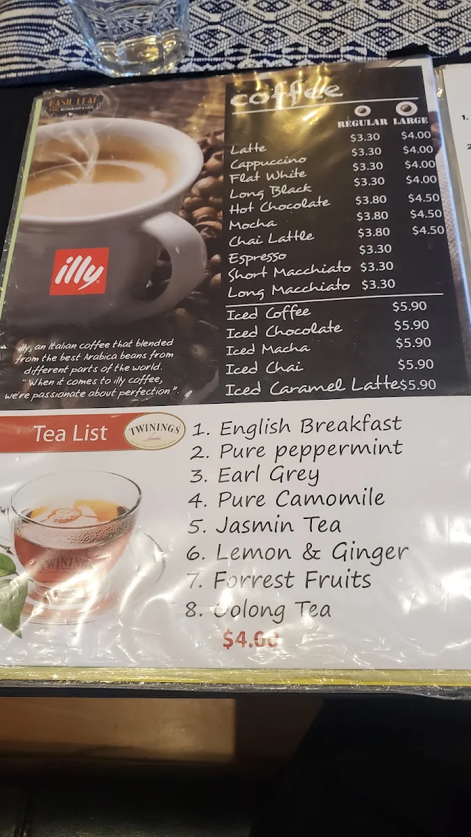 Menu, Basil Leaf Thai
