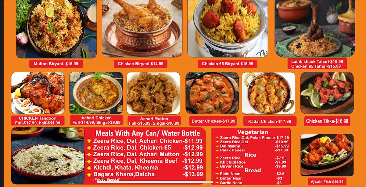 Menu, Grand Paradise Auburn