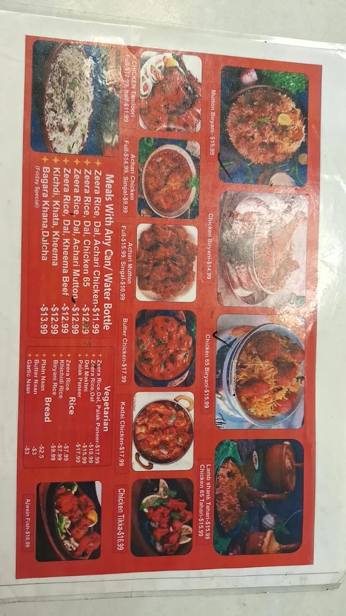 Menu, Grand Paradise Auburn