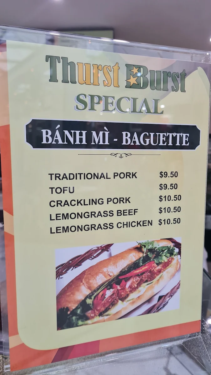 Menu, Thurst Burst