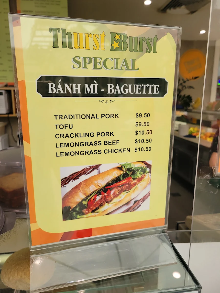 Menu, Thurst Burst
