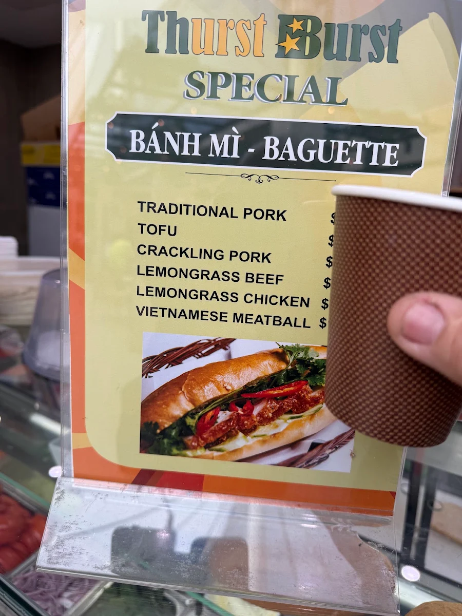 Menu, Thurst Burst