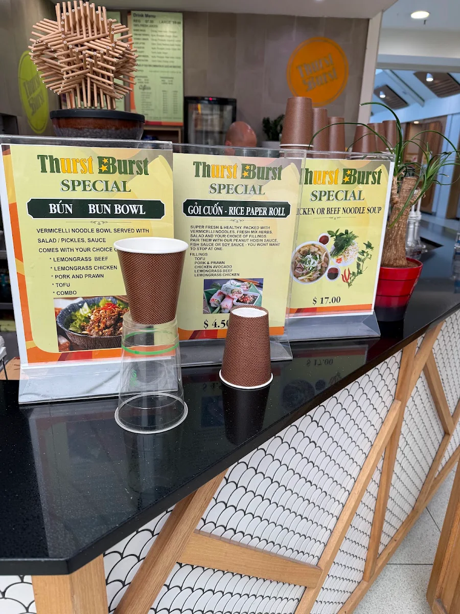 Menu, Thurst Burst