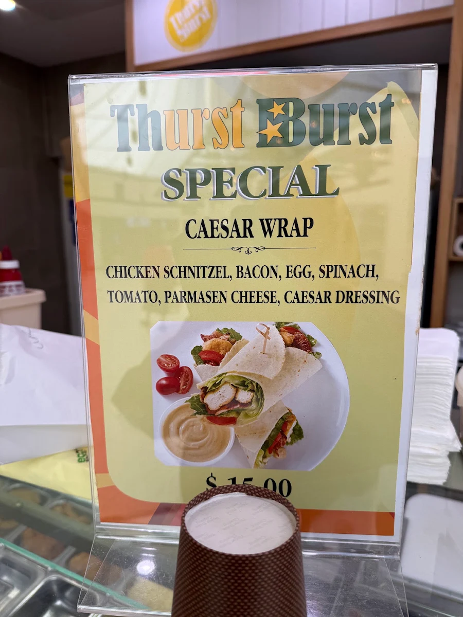 Menu, Thurst Burst