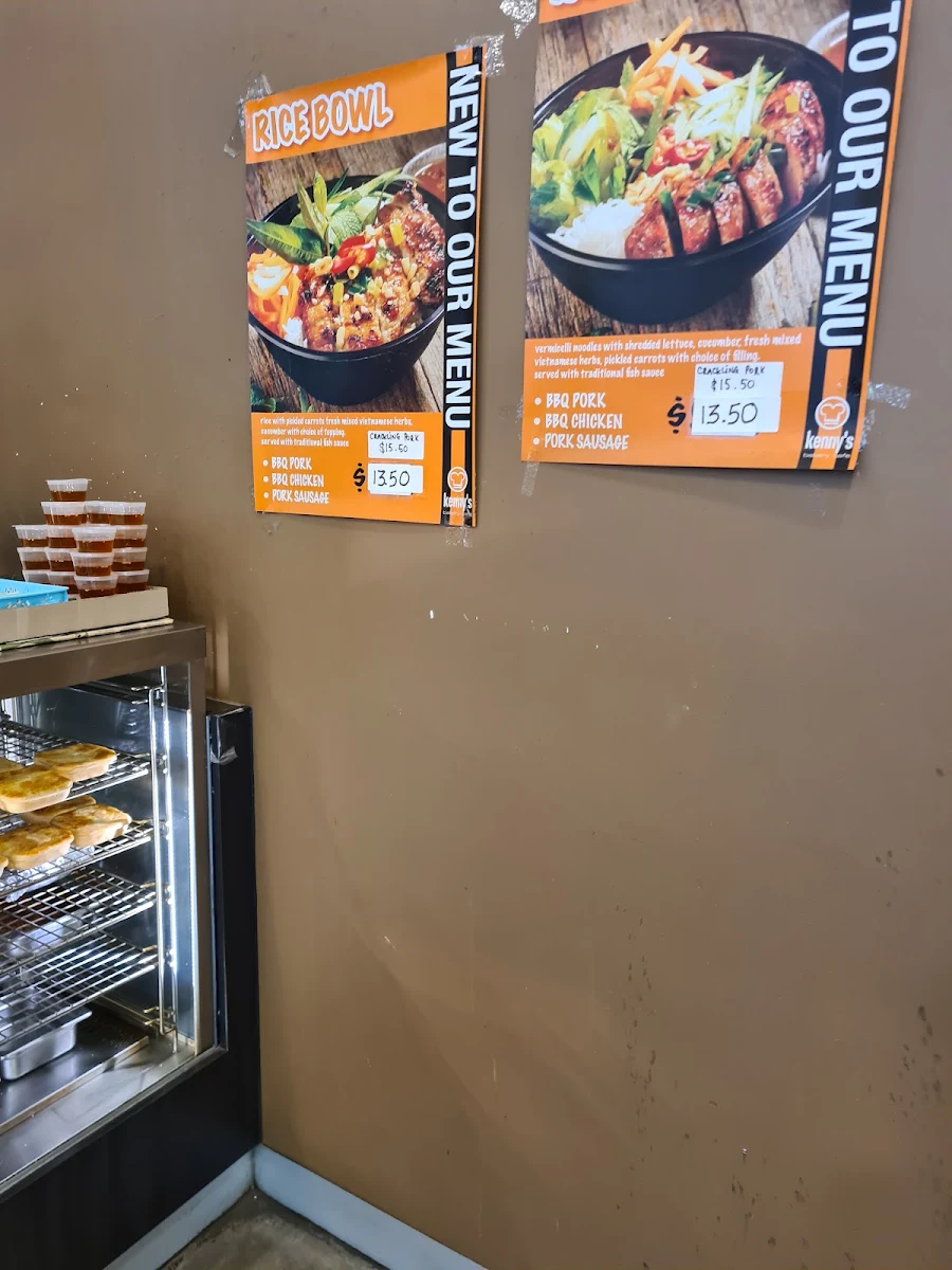 Menu, Kenny's Bakery Cafe