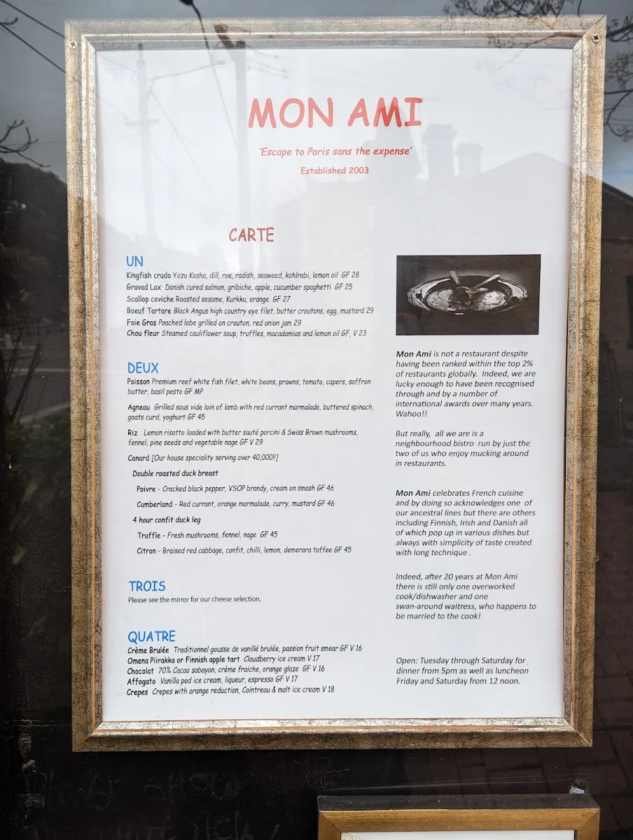 Menu, Mon Ami