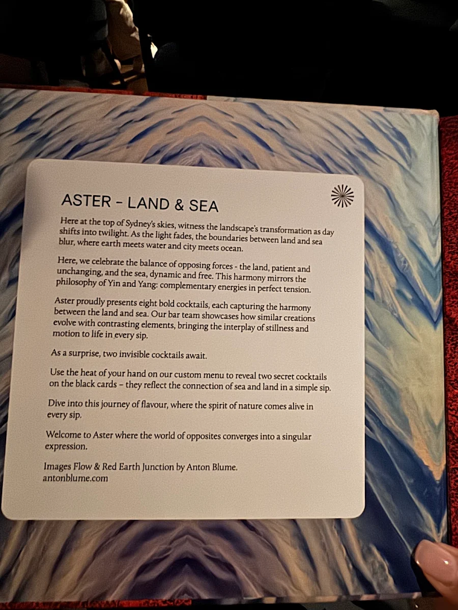 Menu, Aster