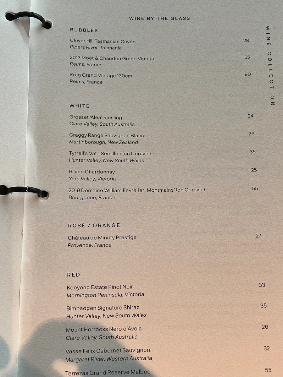 Menu, Aster