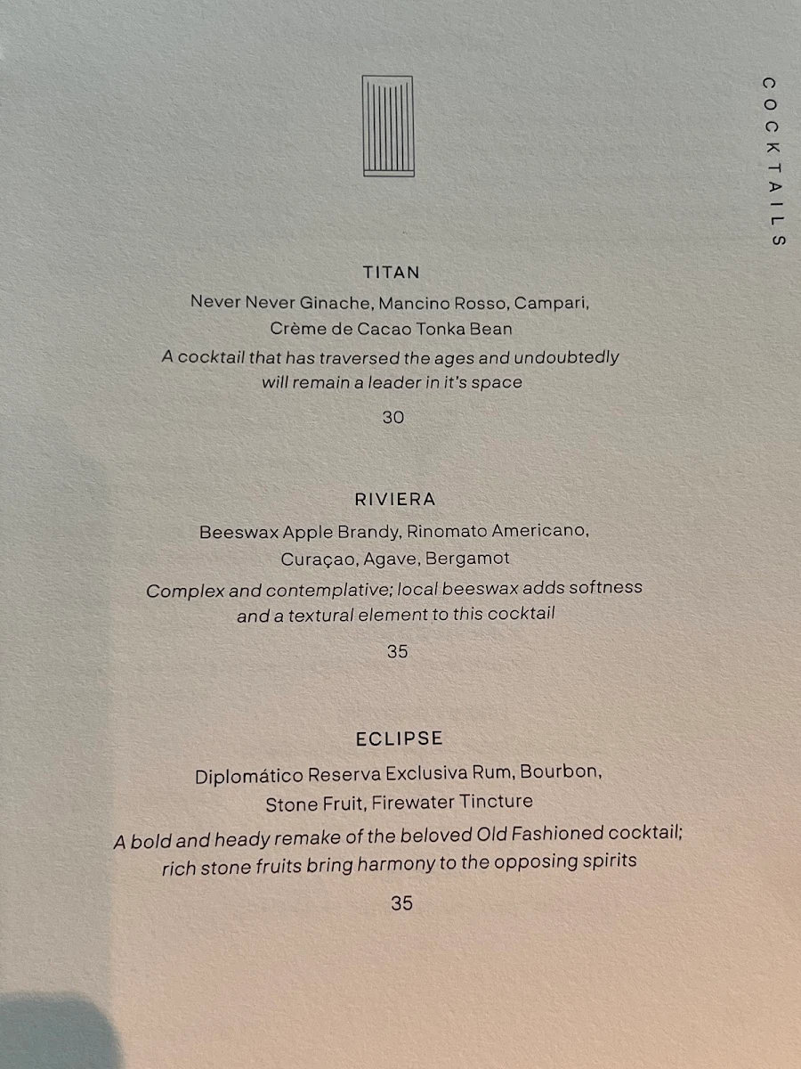 Menu, Aster