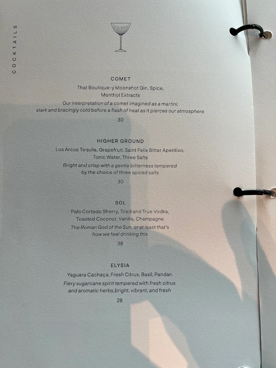 Menu, Aster