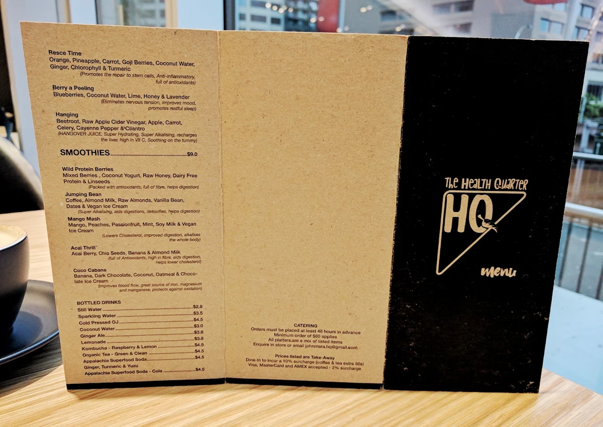 Menu, The Health Quarter