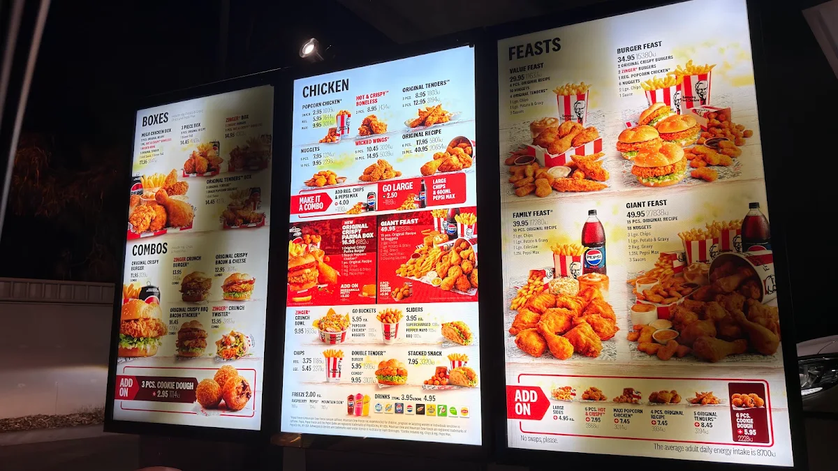 Menu, KFC Echuca