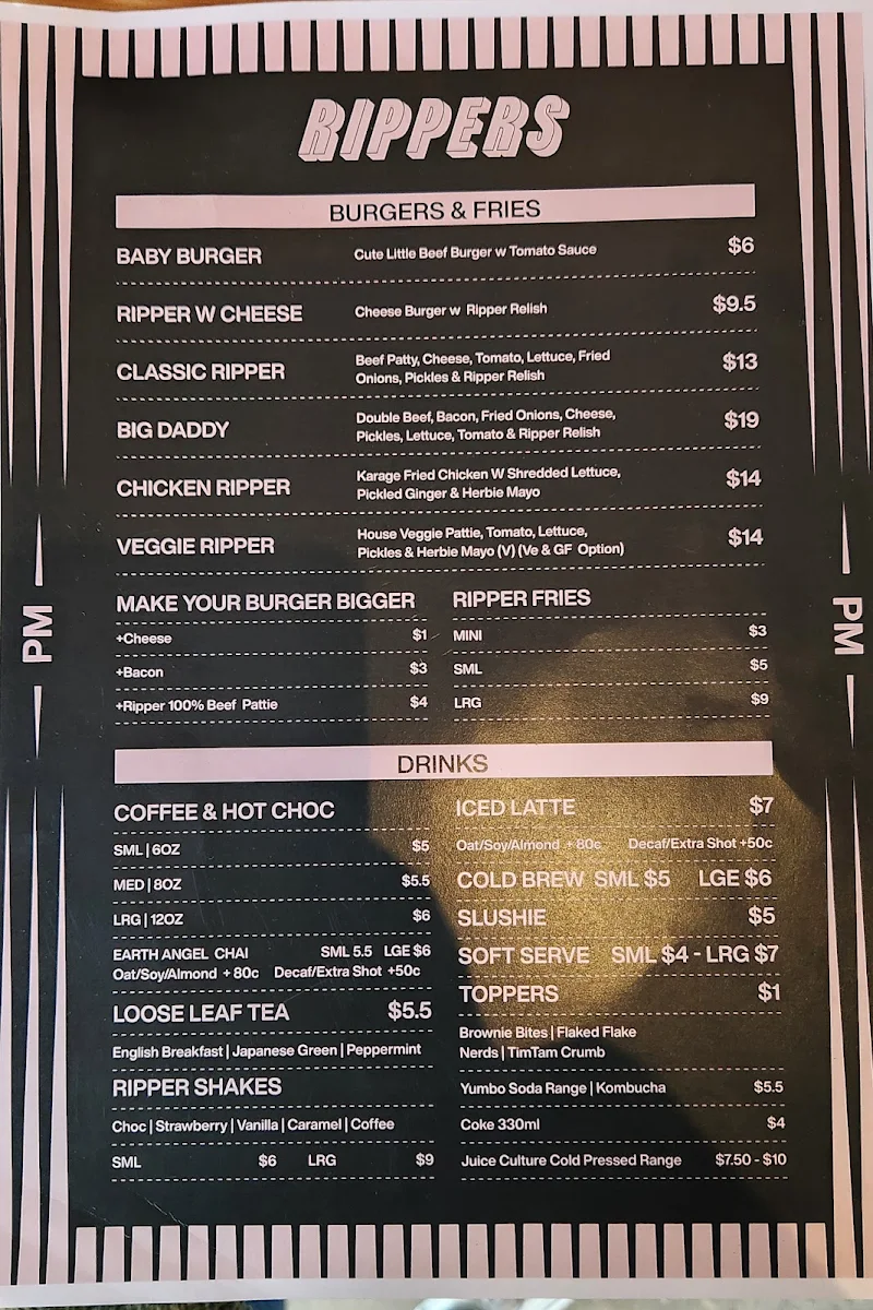 Menu, Rippers