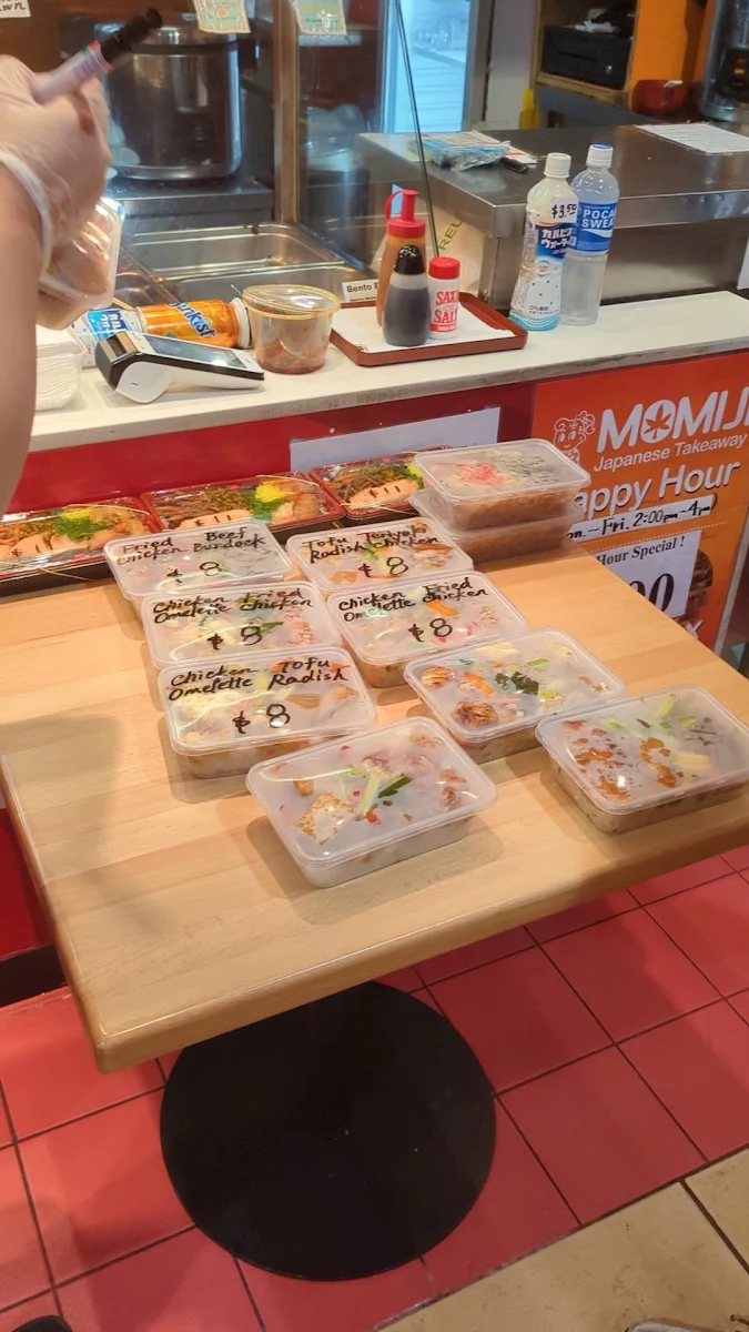 Menu, Momiji Japanese Takeaway