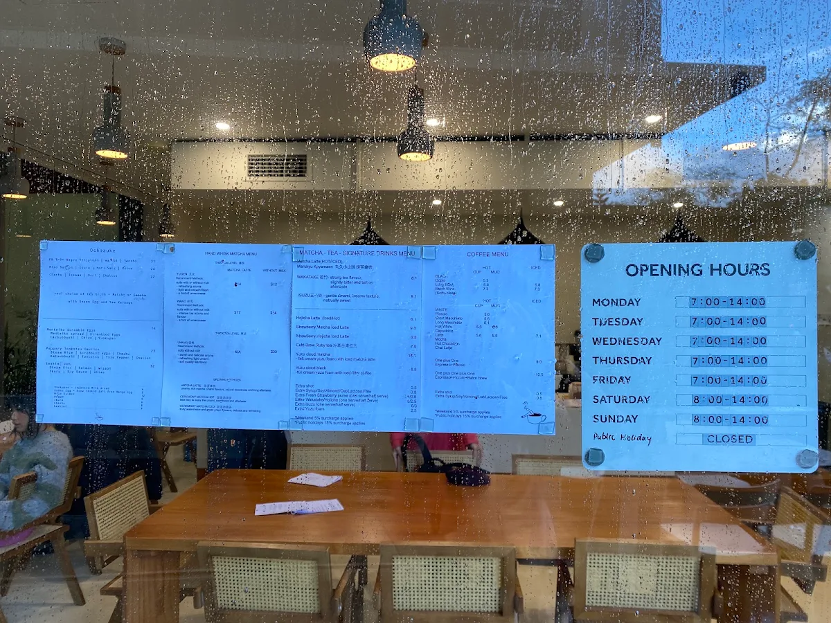 Menu, Wuta Cafe