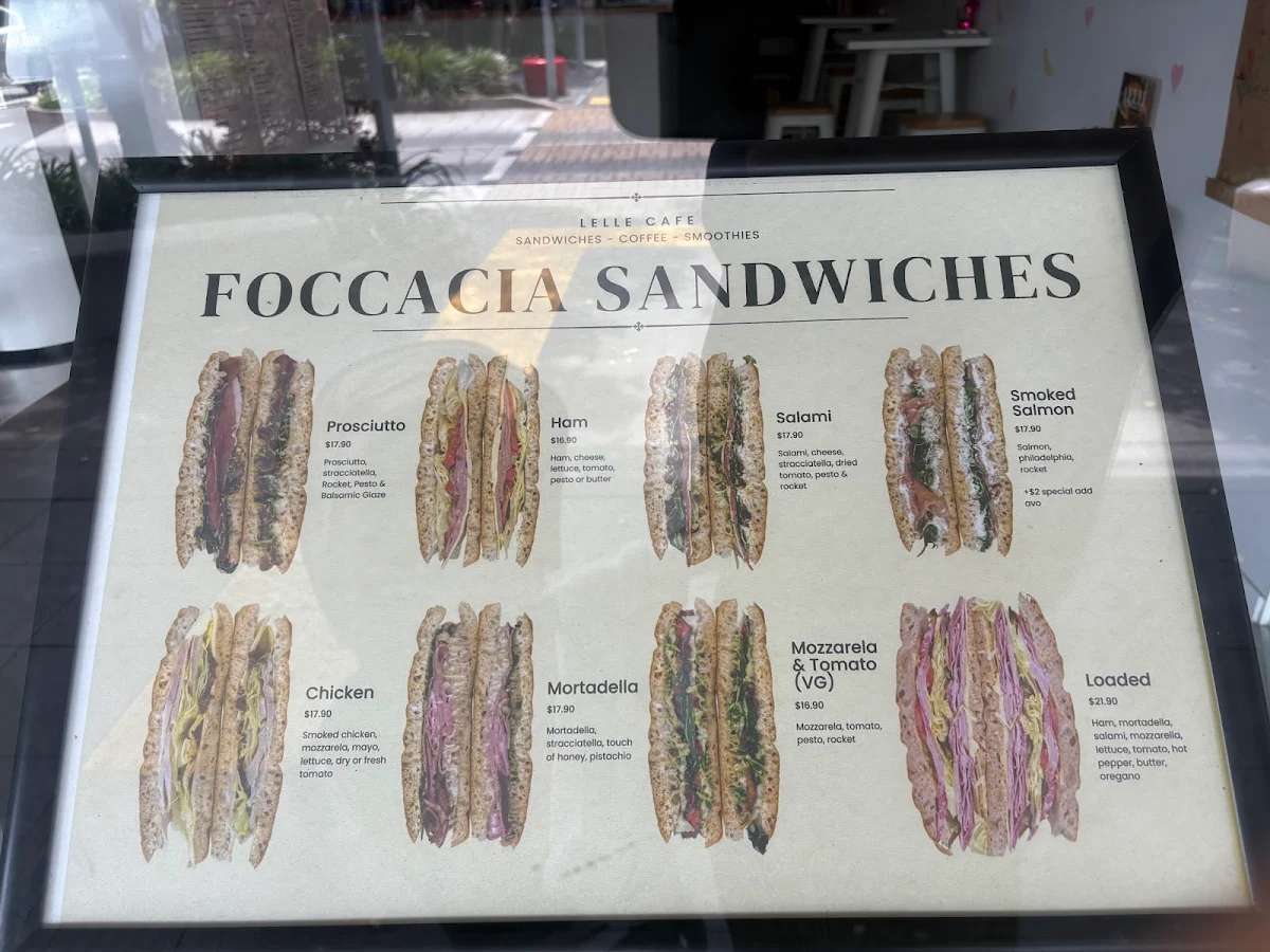 Menu, Lelle Cafe