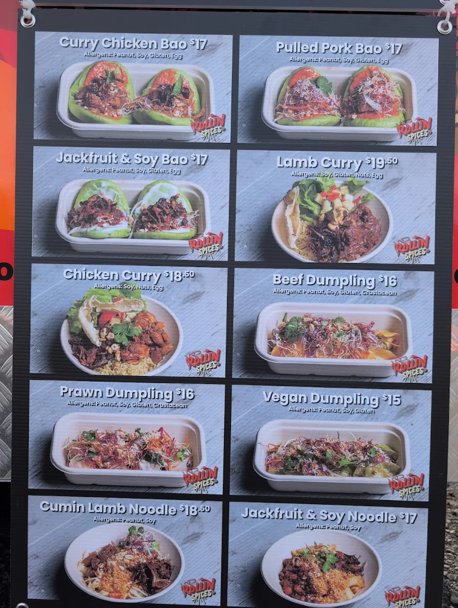 Menu, Rollin Spices